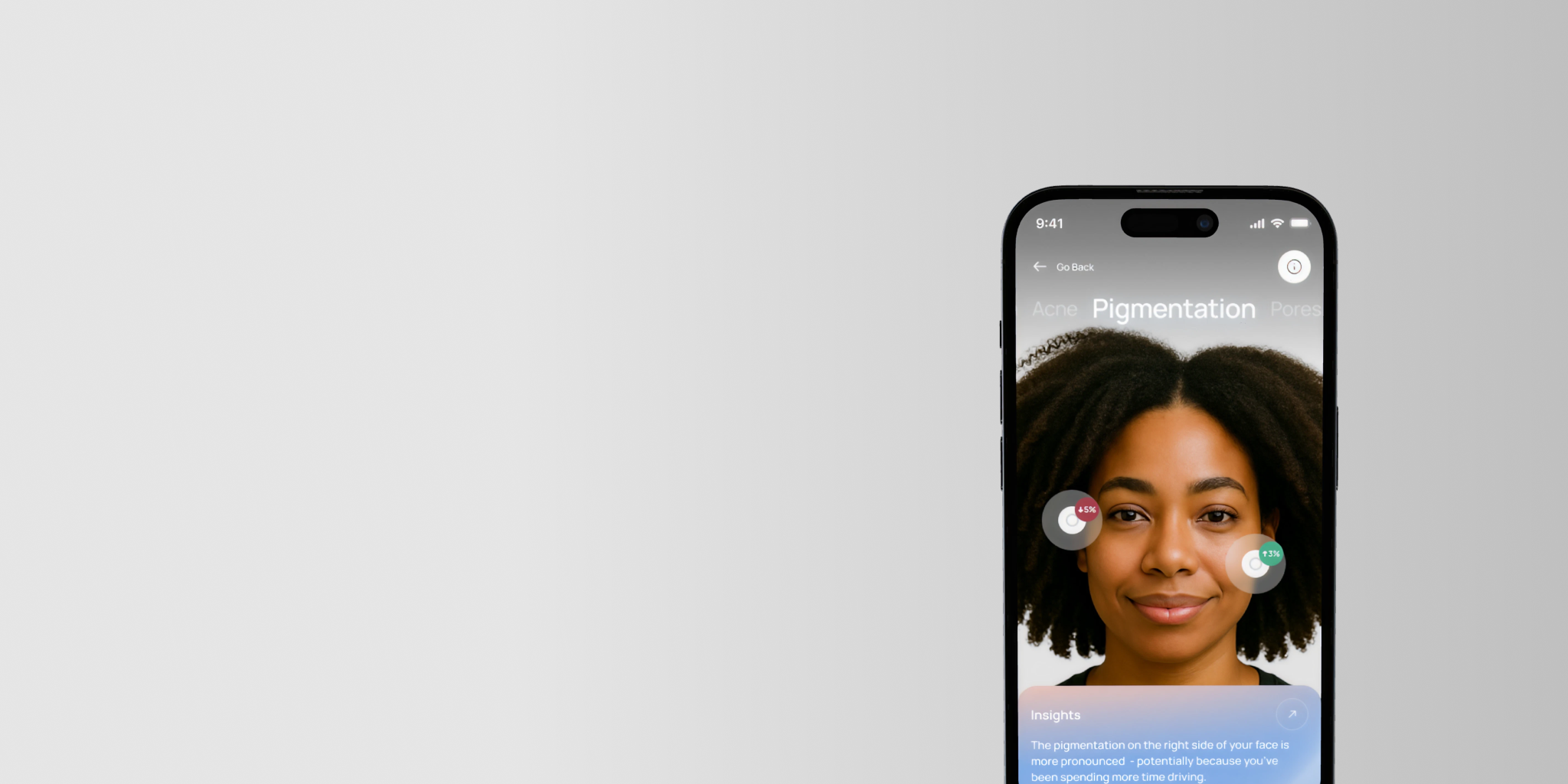 A smiling woman with curly hair serves as the background for the Stella app's 'How Stella Works' section. Overlays include a recommendation to 'Add to Routine: Retinol 0.5%', noting it's 'Clinically proven for skin turnover & barrier support' with a 'Skin match - 98%'. App Store and Google Play download buttons, marked 'Coming Soon', are also visible, illustrating Stella's focus on tracking skin, understanding changes, and improving results.