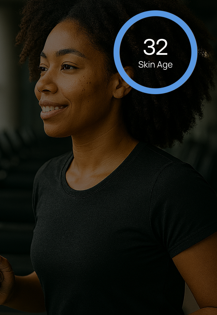 A man in a dry suit putting goggles on about to jump off rocks and start swimming with overlays showing Training Stress, Sleep, and Immunity scores powered by Polar endurance data.